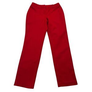 Liz Claiborne Career Audra Classic Red Dress Pants Size 6 Cotton Stretch Straigh